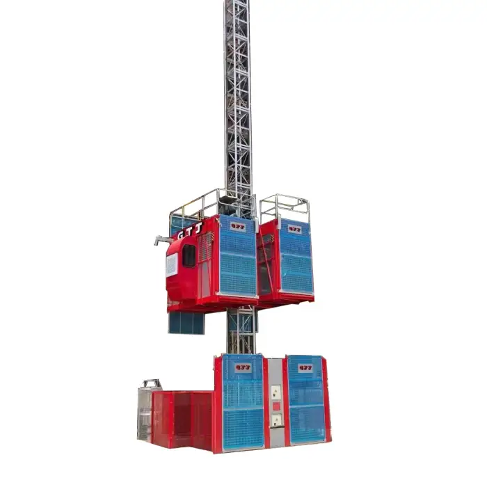 GJJ SC200 or 200TD 2T Electric Lift  with Core Components Motor Gear PLC Used Construction Hoist  Elevator  Material