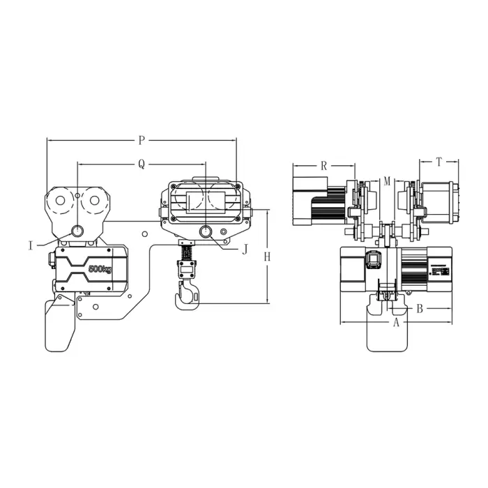 construction hoist 1ton electric low headroom chain hoist