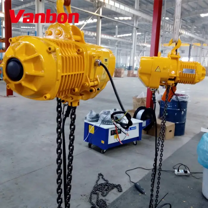 Vanbon 1 ton 2 ton 5 ton electric chain hoist with hook 1-3 phase 200-460V 3.3m per min electric chain hoist