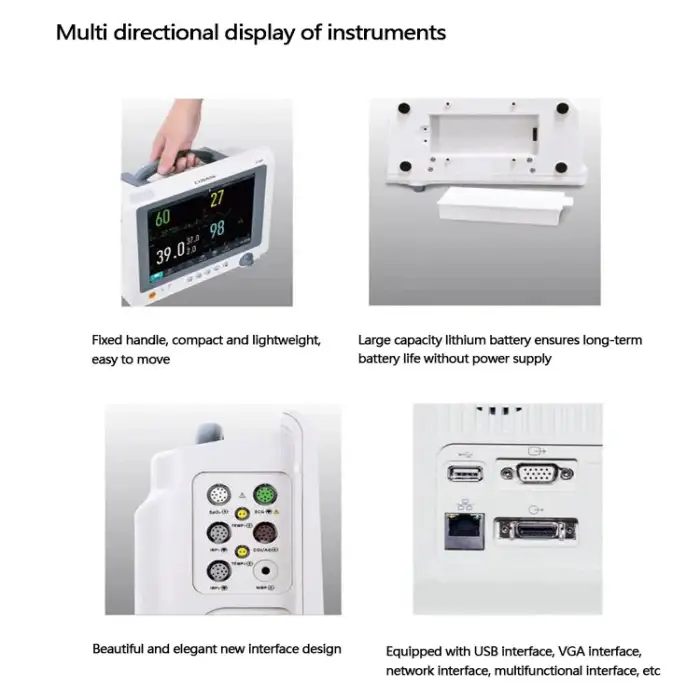 Hospital Medical Equipment Operating Room Patient Monitor Icu Ccu Ambulance Multi-parameter Vital Signs Patient Monitor