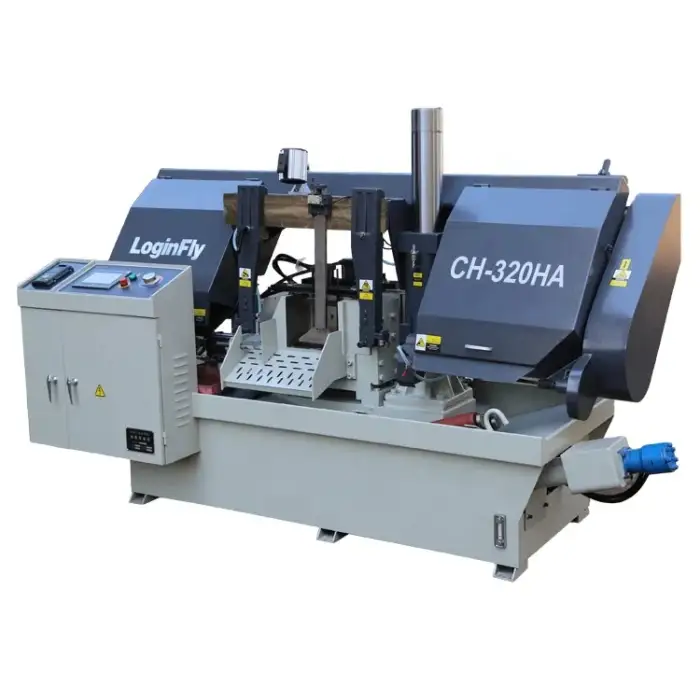 CH-320HA Double Column Automatic Band Saw Machine Condition Gear Motor Core Components Iron Cut Mechanical Tension Method New