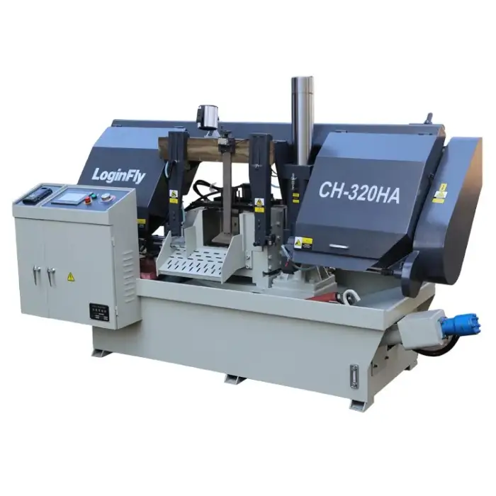 CH-320HA Double Column Automatic Band Saw Machine Condition Gear Motor Core Components Iron Cut Mechanical Tension Method New