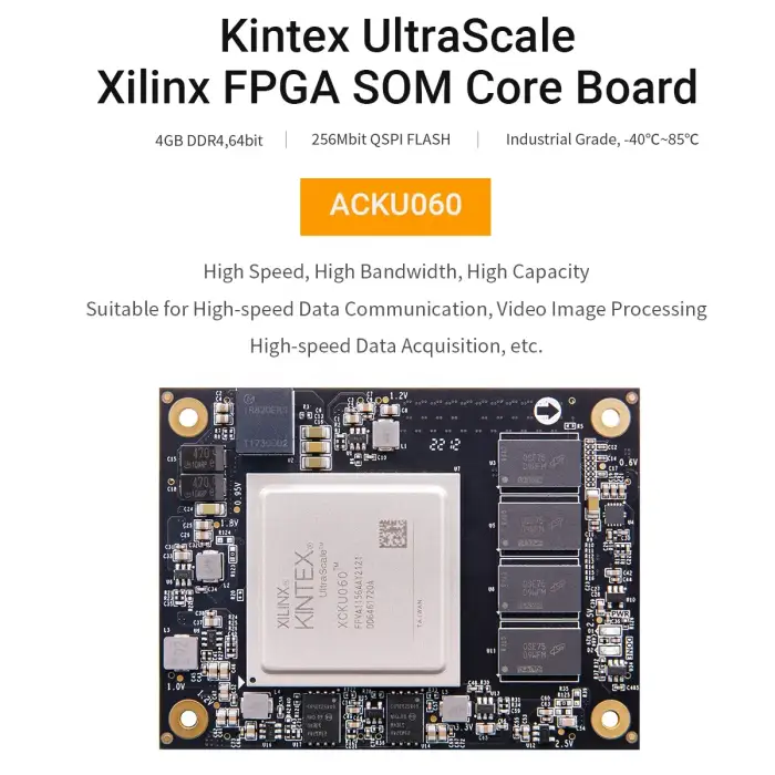 ALINX SoM ACKU060 Xilinx Kintex UltraScale+ XCKU060 PCIE 3. 0 FPGA Core Board System Wholesales Electronic Integrated Circuits