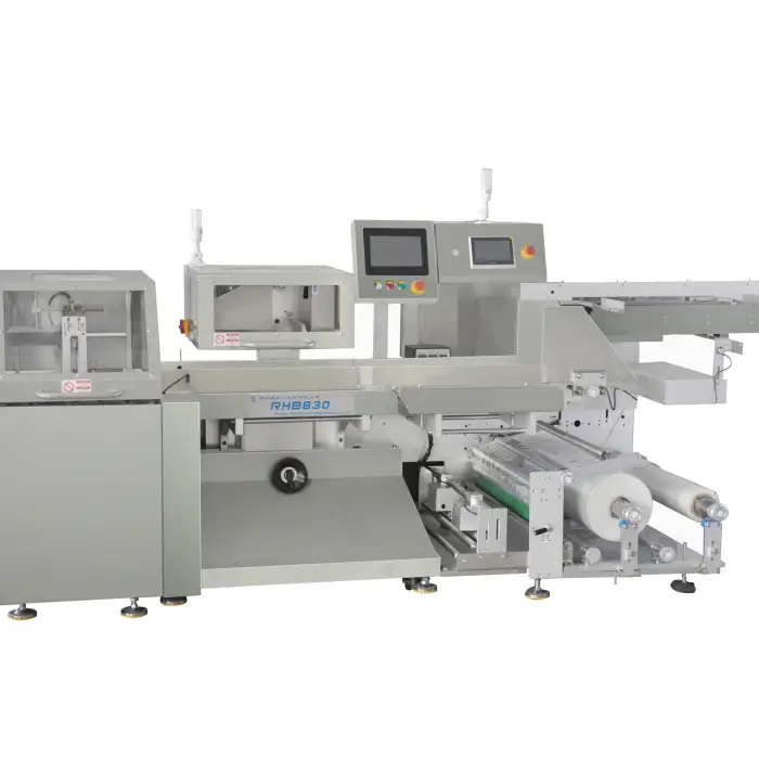 Fully Automatic Horizontal RHBB830 Frozen Chicken Packaging Fresh Meat Pillow Packing Machine