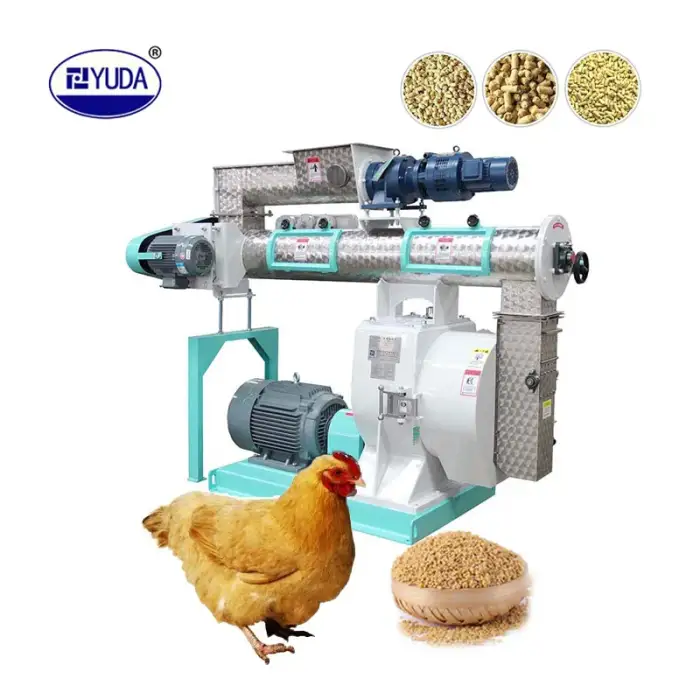 YUDA Factory Poultry Farming Feed Pellet Production Line Equipment Core Bearing Poultry Feed Equipment