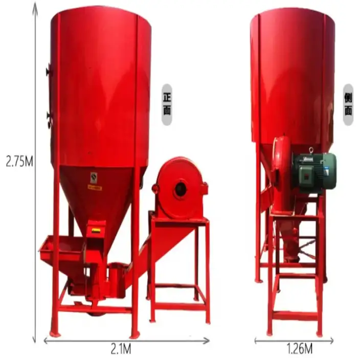 Simple chicken feed making machine feed mix animal food plant poultry feed grinder and mixer for small farm