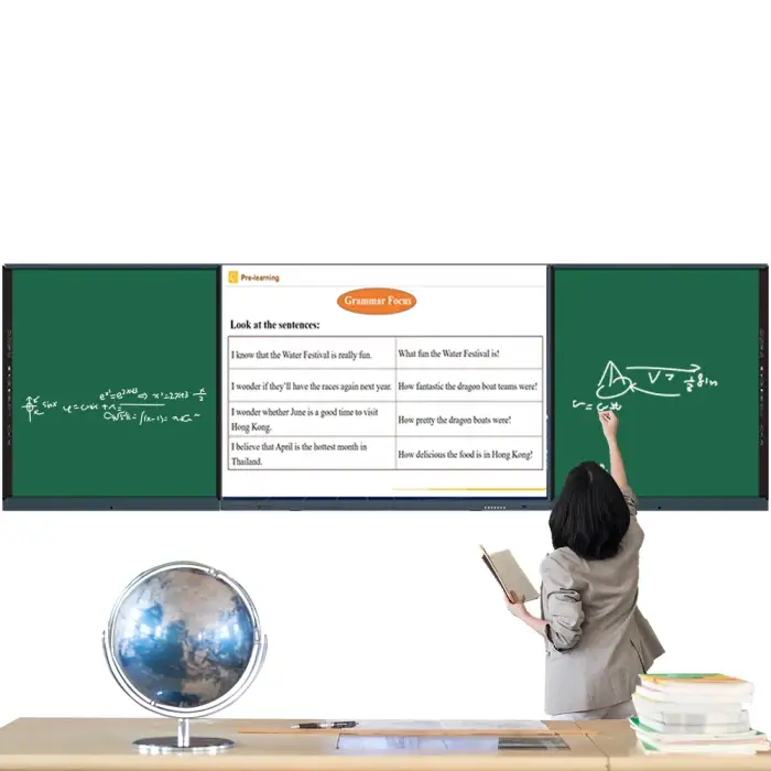 Push shield board multimedia teaching school classroom student writing can be customized 65 inch