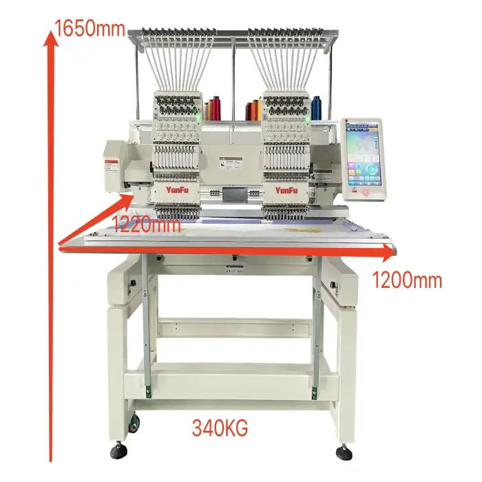 2 Heads tajima Embroidery Machine computerize15 12 needle for c ap, T-shirt, finished garment, flat socks embroidery