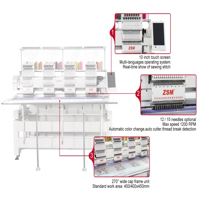 machine embroidery 4 head 12 needles computerized embroidery machine industrial multifunction embroidery machine