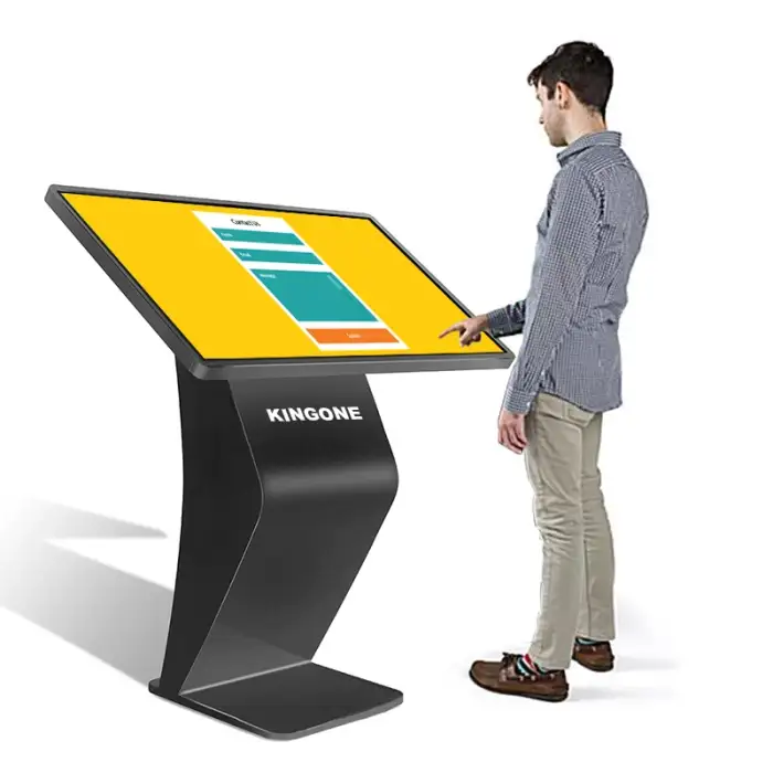 KINGONE indoor 43 inch Floor Standing Digital Interactive Display Touch Screen Information Kiosk for library