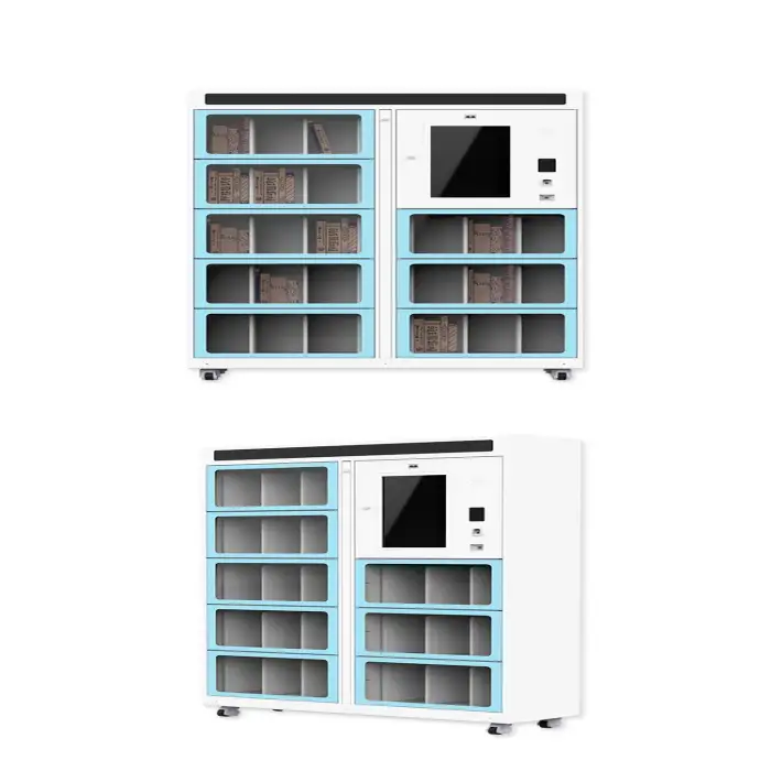 4G 5G Intelligent bookcase android UHF HF library shelve remote 24 hours smart book RFID micro school community management