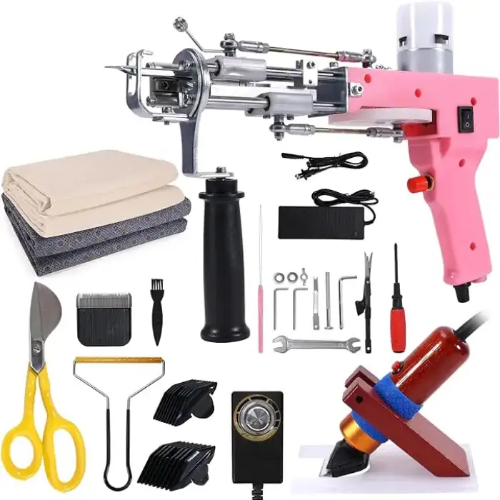 Full Set of Rug Tufting Tools Kit Rug Gun Carpet Making Tufting Weaving Embroidery Machine Starter Kit for Beginners and Amateur