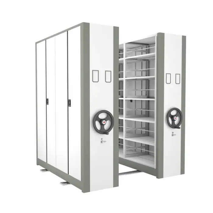 Mechanical Double Side Library Mobile Shelving System