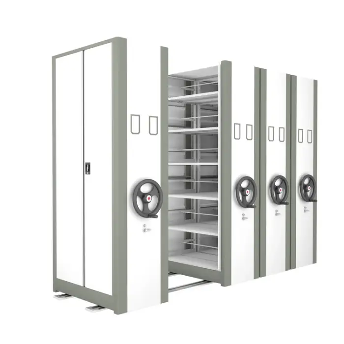 Mechanical Double Side Library Mobile Shelving System