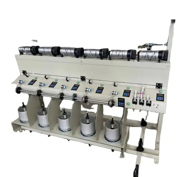 automatic yarn thread doubling and twisting machine with 1+5 type