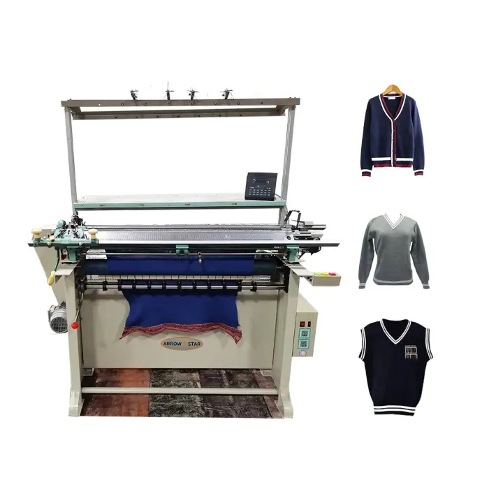 Semi automatic knitting machine for making jersey sweater