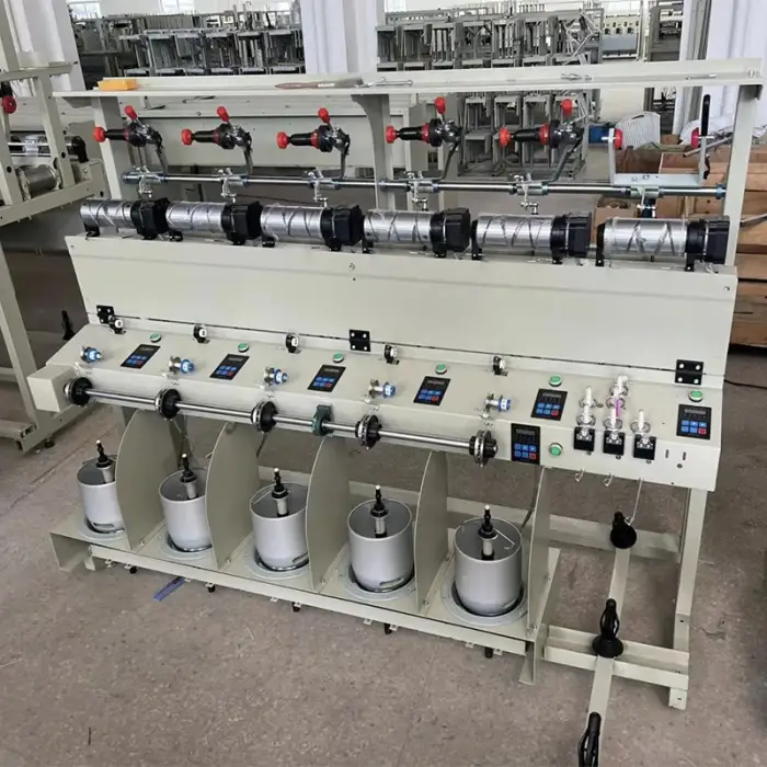 automatic yarn thread doubling and twisting machine with 1+5 type