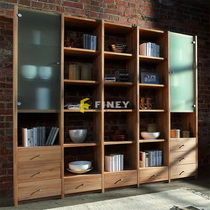 Custom Wholesale Retail Modern Library Interior Book Shelves Decoration Book Shelves For Library Furniture