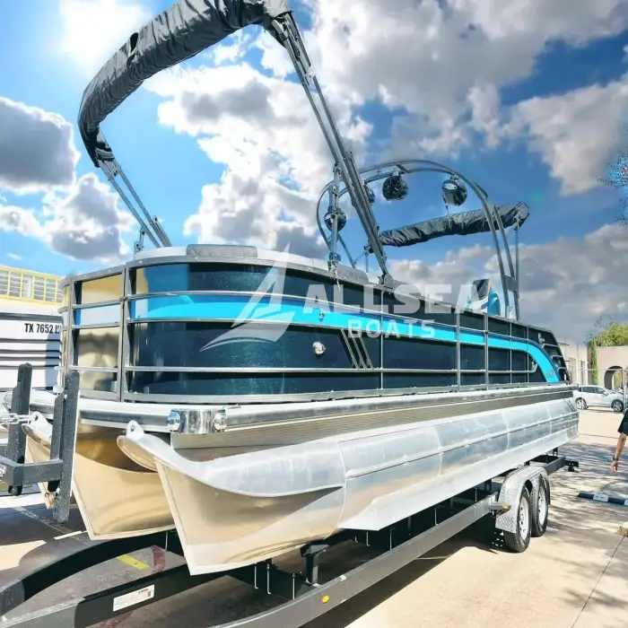 USA Standard High Speed Fully Welded Yacht Fishing Family Cruising 21ft Aluminum Pontoon bBoat with CE Certification