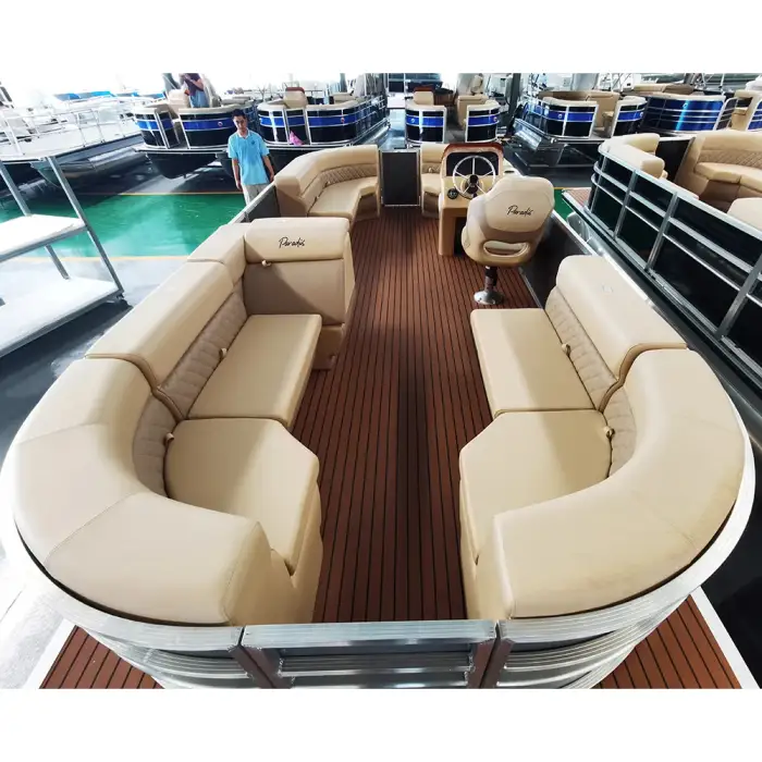 6.4m 21ft aluminum luxury  leisure tritoon floating family party lake pontoon boat for sale