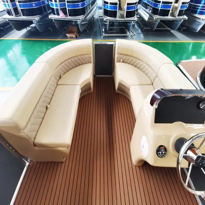 6.4m 21ft aluminum luxury  leisure tritoon floating family party lake pontoon boat for sale