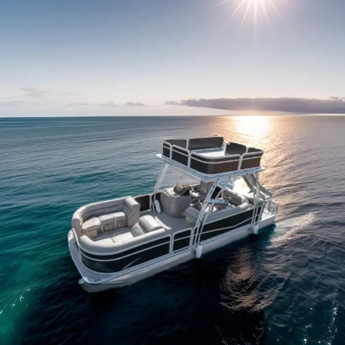 2024 Kinlife Small Lake Luxury Double Decker Catamaran Yacht Aluminum Uk Yacht with Outboard Engine for Entertainment