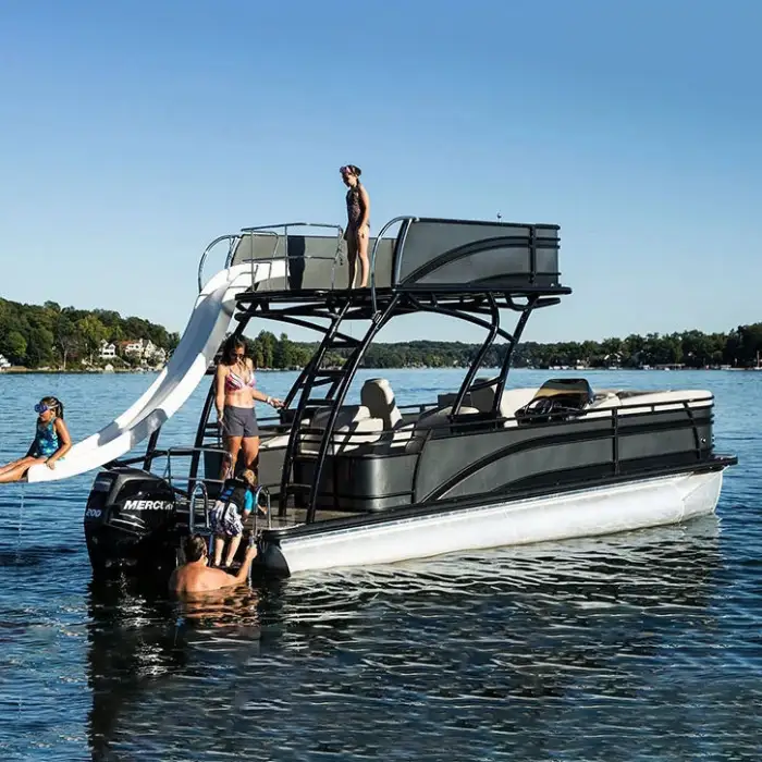 2024 Kinlife Small Lake Luxury Double Decker Catamaran Yacht Aluminum Uk Yacht with Outboard Engine for Entertainment