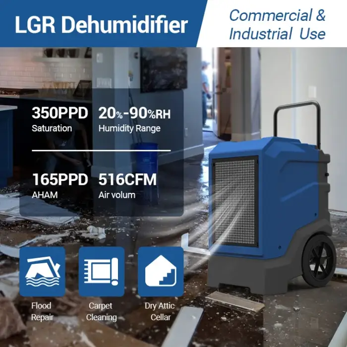 Preair Commercial 165 PPD water damage restoration cleaning equipment Industrial LGR dehumidifier