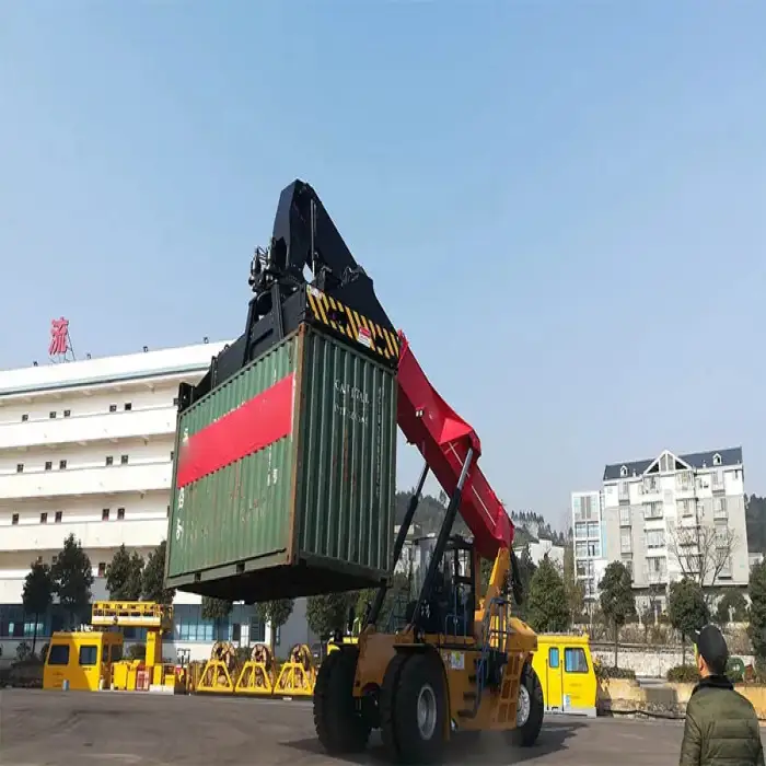 High Performance 10 Tons Mobile Reach Stacker SRSC1009-6E Port Forklift Logistics Machine in Hot Sale