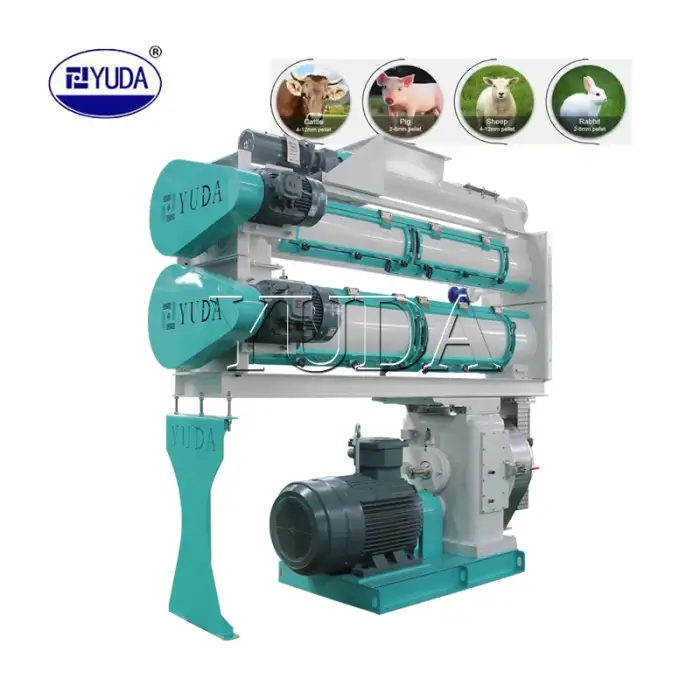 YUDA  Animal Feed Pellet Machine Goat Ring Die Mill &amp; Extruder Processing Core Engine Motor Manufacturing Plants