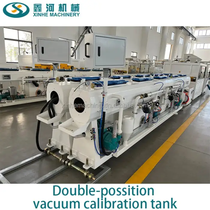 One-mold double-out extrusion electrical pipe production line