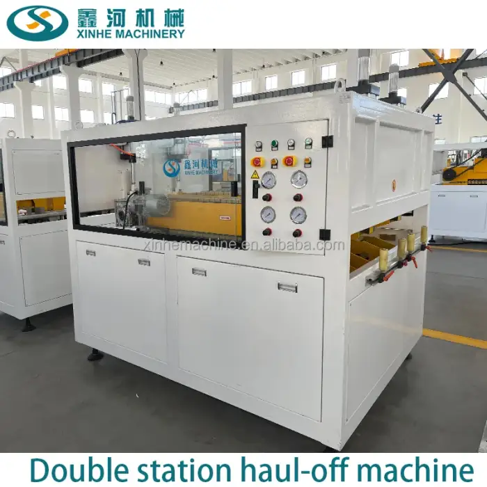 One-mold double-out extrusion electrical pipe production line