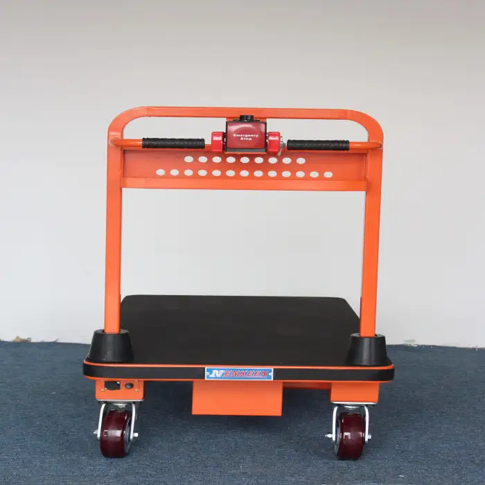 heavy duty electric flat trolley warehouse power cargo cart logistics electric platform trolley