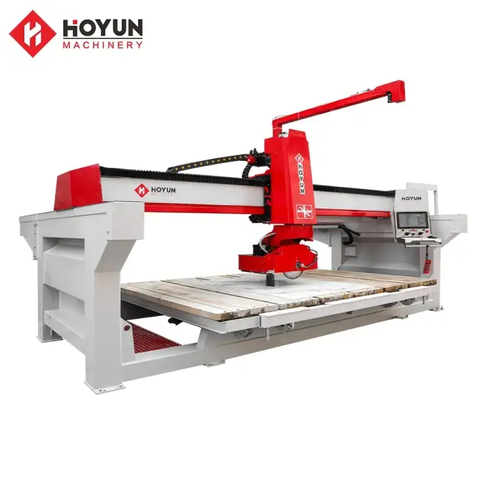 Hongyi 5 axis quartz granite marble stone CNC milling cutting bridge saw machine