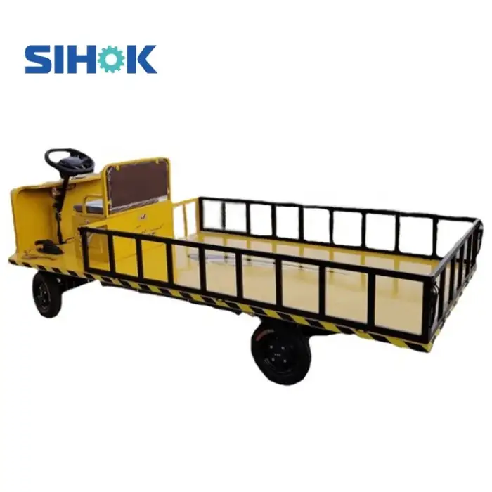 Carrying tools 1 ton loading 4 wheel flatbed hand carts cargo electric flat bed cart for logistics warehouse