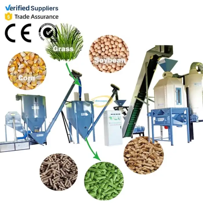 broiler poultry feed pellet making machines production line horizontal feed mixer hammer mill for corn forage chopper