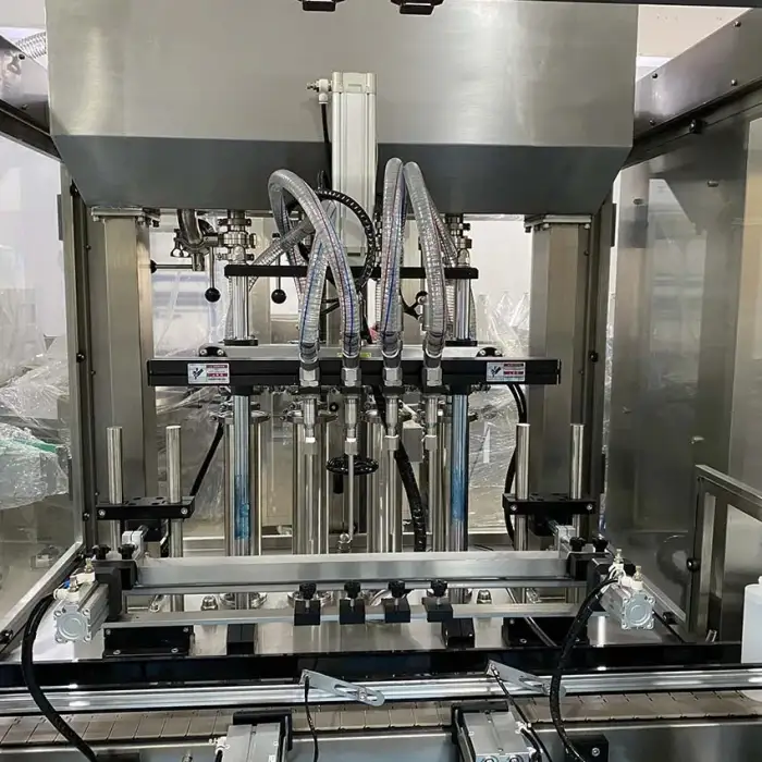 Fully Automatic Juice   Beverage Water 1000ml Plastic glass   bottle Piston Honey Liquid   filling capping machine