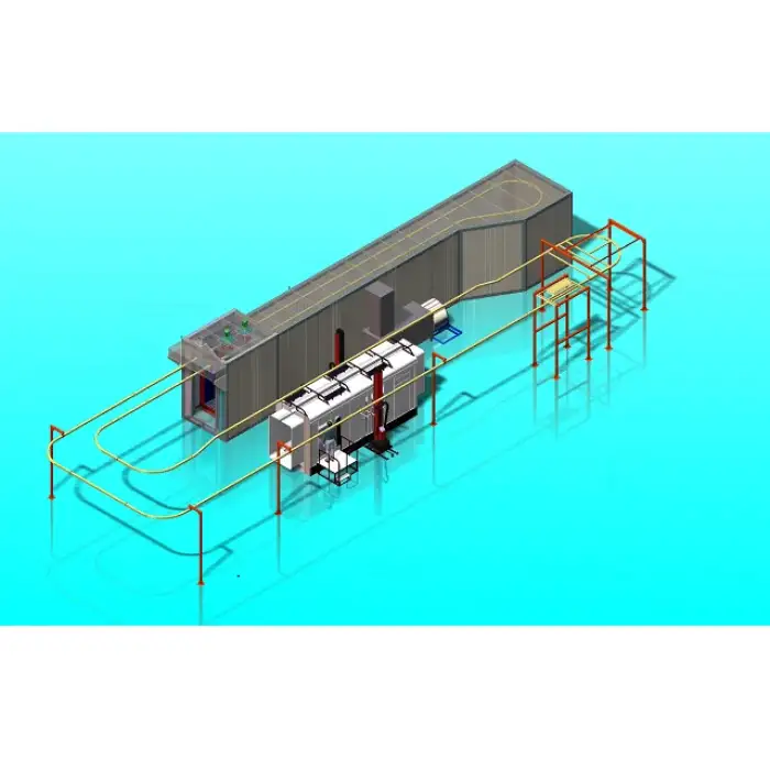 Automatic Powder Coating Line With Air Curtain Heat Insulation Tunnel Oven