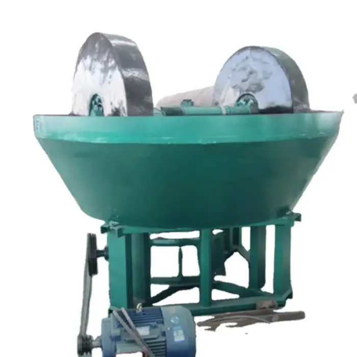 Small Scale Gold Mining Equipment Wet Pan Mill Round Mill Gold Round Mill Shipping to Southern Africa Model: 1100