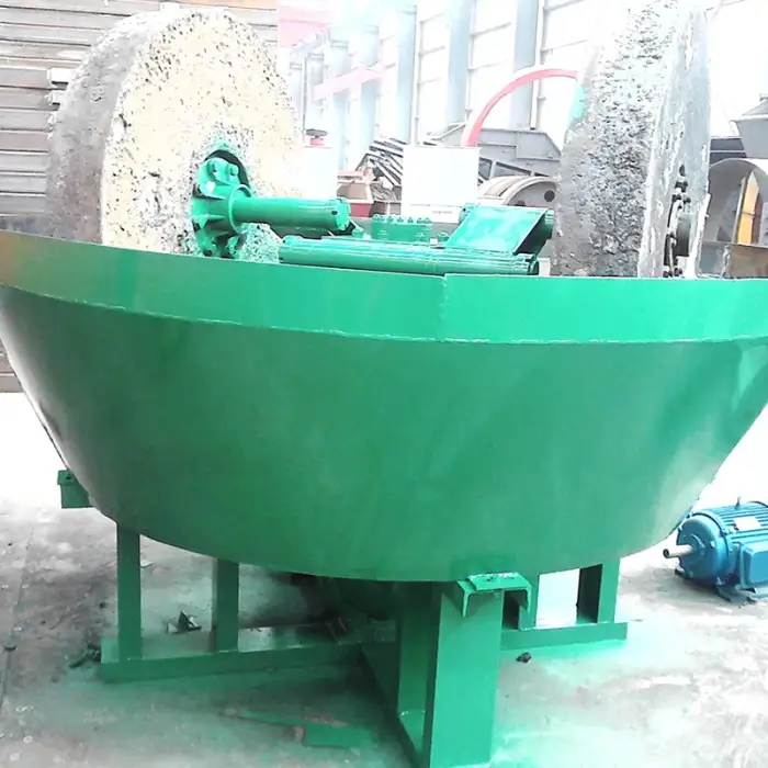 Small Scale Gold Mining Equipment Wet Pan Mill Round Mill Gold Round Mill Shipping to Southern Africa