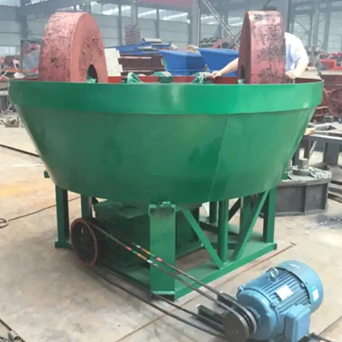 Small Scale Gold Mining Equipment Wet Pan Mill Round Mill Gold Round Mill Shipping to Southern Africa