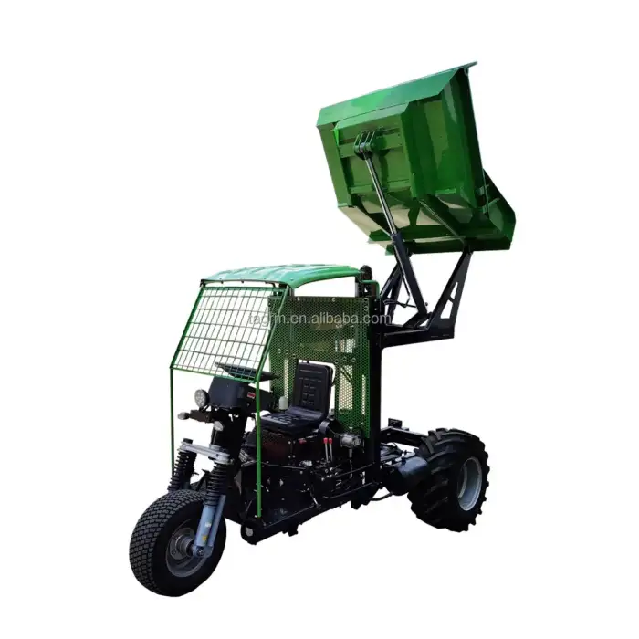 Small Tricycle Oil Palm Fruit Tipper Harvester Carried Tractors Pick up Trucks Dumper Mini 3 Wheel Water Wd40 CG Truck 4x4 Wd 40