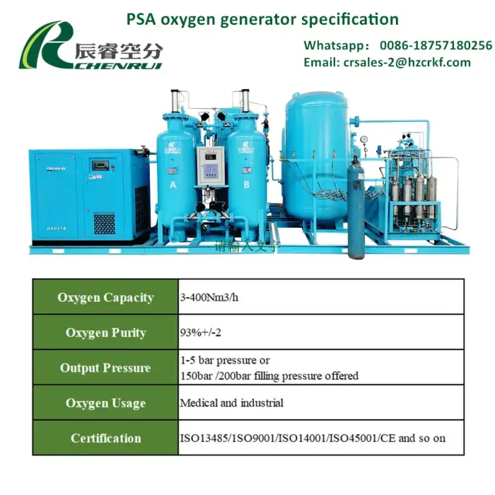 CHENRUI Medical Oxygen Generator Gas Generation Equipment for Hospital Pipeline System