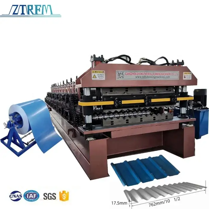 Double layer trapezoid corrugated roofing sheet making machine