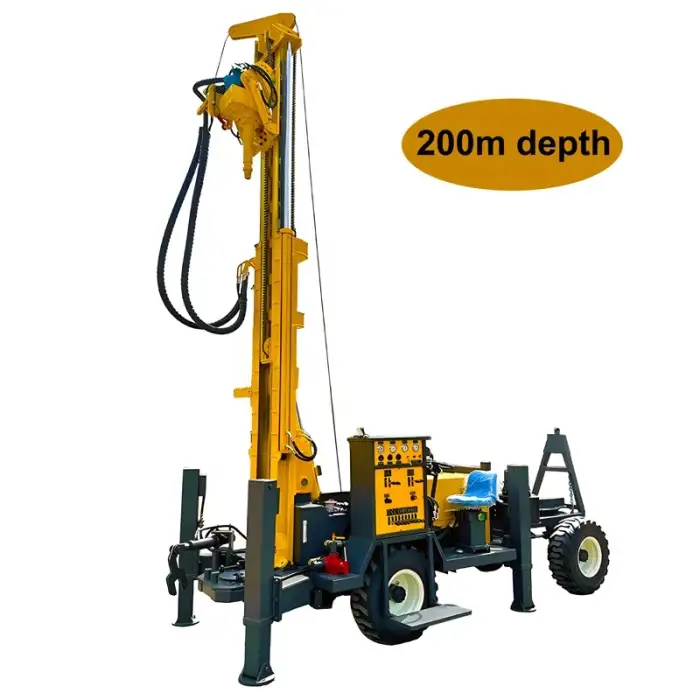 200m 300m Deep Hole Water Well Drilling Rig Model: Air and water drilling machine with mud pump 120m depth 15cm diameter