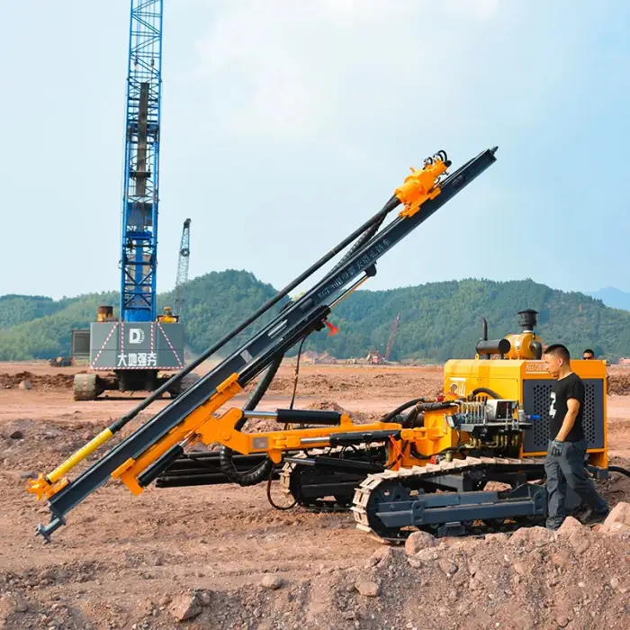 40m Crawler mounted diesel engine driven borehole DTH pneumatic mine drilling rig