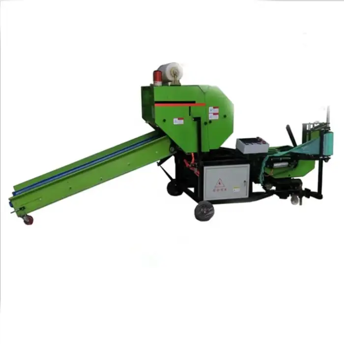 Corn stalk automatic silage baler bundled film round bale machine