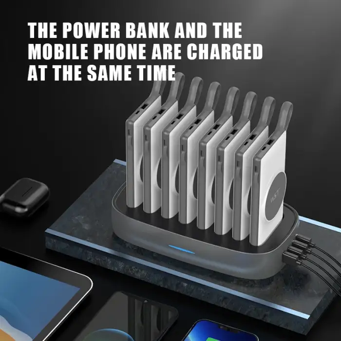 WST New Trending 10000mah Sharing Magnetic Wireless Charging Power Bank Station Portable Charger for Business and Home