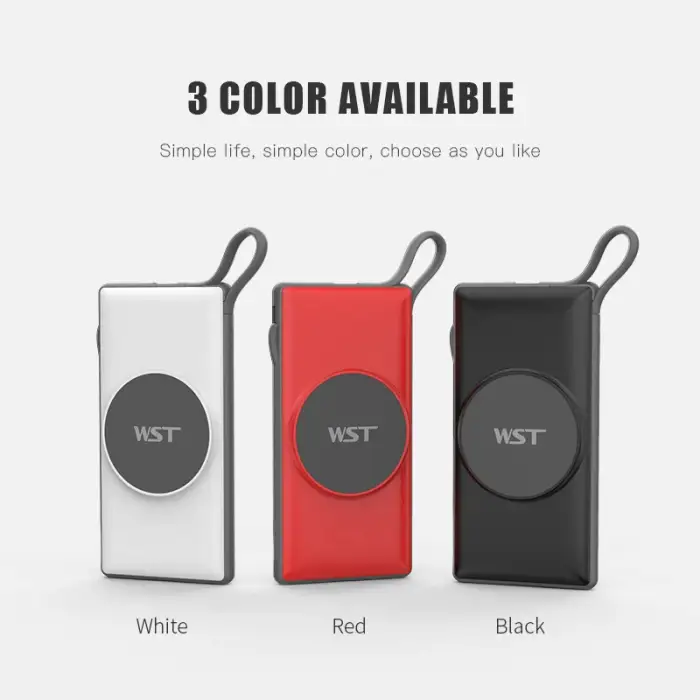 WST New Trending 10000mah Sharing Magnetic Wireless Charging Power Bank Station Portable Charger for Business and Home