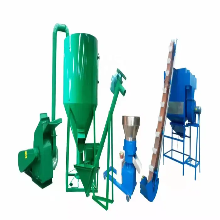 ISO 9001 Poultry feed mill mixer with crusher for animal(1000KG /H)